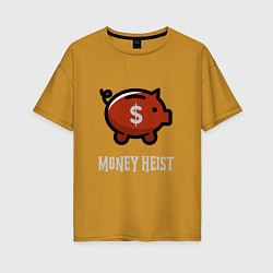Футболка оверсайз женская Money Heist Pig, цвет: горчичный