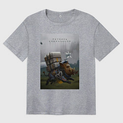 Футболка оверсайз женская Метнись кабанчиком, цвет: меланж