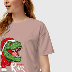 Футболка оверсайз женская T-rex Merry Roar, цвет: пыльно-розовый — фото 2