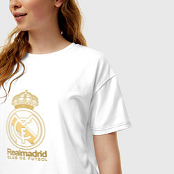 Футболка оверсайз женская Real Madrid gold logo, цвет: белый — фото 2