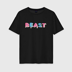 Женская футболка оверсайз Mr Beast - Art 1
