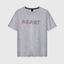 Футболка оверсайз женская Mr Beast - Art 1, цвет: меланж