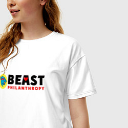 Футболка оверсайз женская Mr Beast Philanthropy, цвет: белый — фото 2