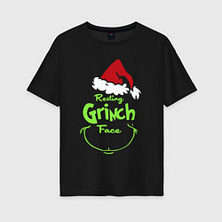 Женская футболка оверсайз Resting Grinch Face