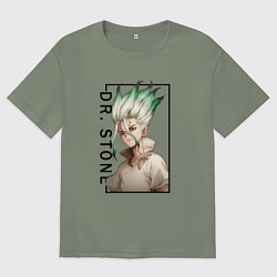 Футболка оверсайз женская Доктор Стоун Сенку Ишигами, цвет: авокадо