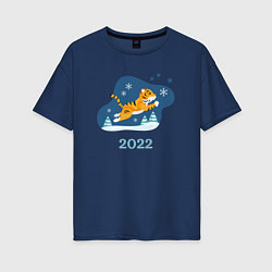 Женская футболка оверсайз Тигр 2022 минимализм