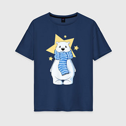 Женская футболка оверсайз Звёздная мама медведь