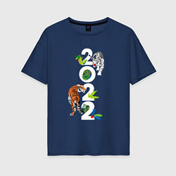 Женская футболка оверсайз Два тигра 2022