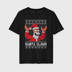 Футболка оверсайз женская ЗОЙДБЕРГ КЛАУС, SANTA CLAWS ФУТУРАМА, цвет: черный