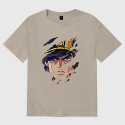 Футболка оверсайз женская JOJOS BIZARRE ADVENTURE, ГЛАВНЫЙ ГЕРОЙ, цвет: миндальный