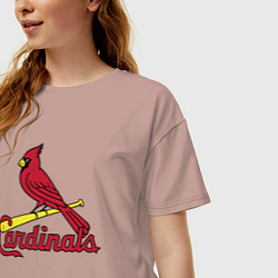 Футболка оверсайз женская St Louis Cardinals - baseball team, цвет: пыльно-розовый — фото 2