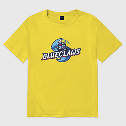 Футболка оверсайз женская Jersey shore Blue claws - baseball team, цвет: желтый