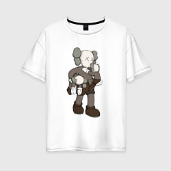 Футболка оверсайз женская KAWS, цвет: белый