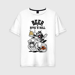 Женская футболка оверсайз Beer & RocknRoll