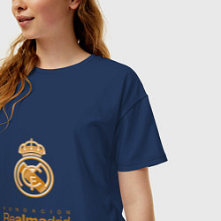 Футболка оверсайз женская Real Madrid Logo, цвет: тёмно-синий — фото 2