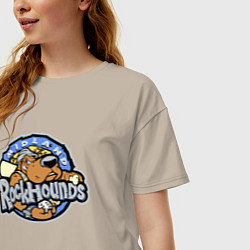 Футболка оверсайз женская Midland Rockhounds - baseball team, цвет: миндальный — фото 2