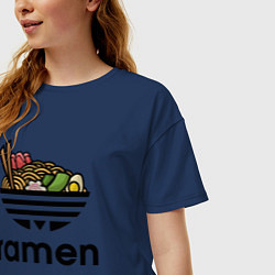 Футболка оверсайз женская Лапша Рамен Ramen, цвет: тёмно-синий — фото 2