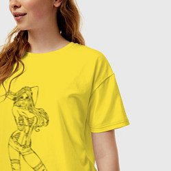 Футболка оверсайз женская Крутая вооружённая деваха, цвет: желтый — фото 2