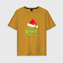 Женская футболка оверсайз Гринч похититель рождества новый год