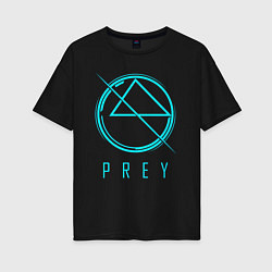 Женская футболка оверсайз PREY лого