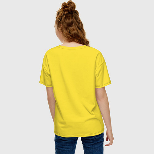 Женская футболка оверсайз MANESKIN LEAP ГУБЫ РОК ГРУППА / Желтый – фото 4