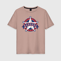 Футболка оверсайз женская Texas Rangers -baseball team, цвет: пыльно-розовый