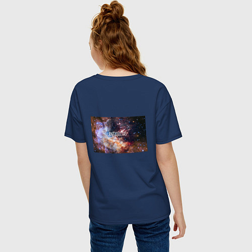 Женская футболка оверсайз Antiquitas / Тёмно-синий – фото 4