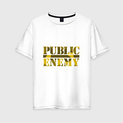 Женская футболка оверсайз Public Enemy Rap