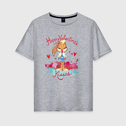 Женская футболка оверсайз Lola Bunny Kisses