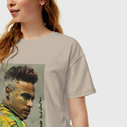 Футболка оверсайз женская Neymar Junior - Brazil national team, цвет: миндальный — фото 2