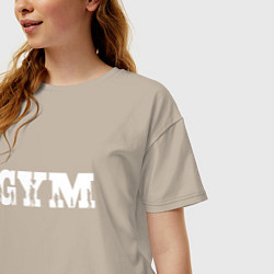 Футболка оверсайз женская GYM- образ жизни, цвет: миндальный — фото 2