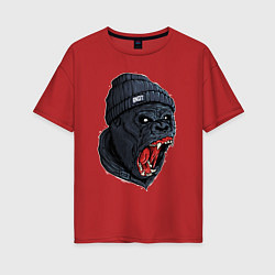Футболка оверсайз женская Scream gorilla, цвет: красный