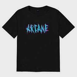 Футболка оверсайз женская ARCANE LEAGUE OF LEGENDS NEON LOGO, цвет: черный