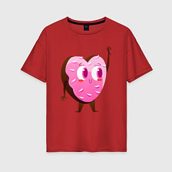 Женская футболка оверсайз Любимый розовый пончик