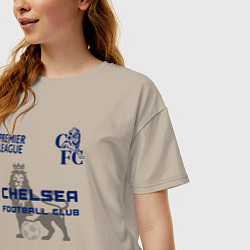 Футболка оверсайз женская CHELSEA F C ЧЕЛСИ Ф К, цвет: миндальный — фото 2