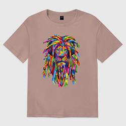 Футболка оверсайз женская Lion dreaD, цвет: пыльно-розовый
