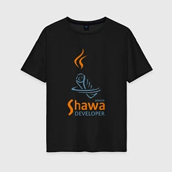Футболка оверсайз женская Senior Shawa Developer, цвет: черный