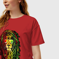 Футболка оверсайз женская Jam lioN, цвет: красный — фото 2