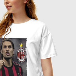 Футболка оверсайз женская Paolo Cesare Maldini - Milan, captain, цвет: белый — фото 2