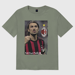 Футболка оверсайз женская Paolo Cesare Maldini - Milan, captain, цвет: авокадо