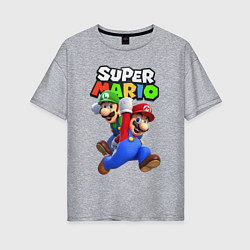 Женская футболка оверсайз Луиджи и Марио