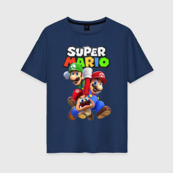 Женская футболка оверсайз Братья Марио
