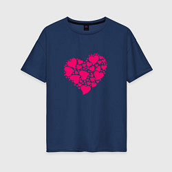 Женская футболка оверсайз Сердца любовь