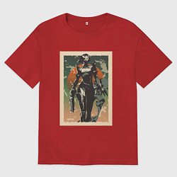 Футболка оверсайз женская Viper Valorant Art, цвет: красный