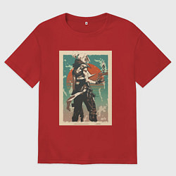 Футболка оверсайз женская Jett art, цвет: красный