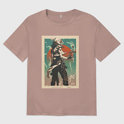 Футболка оверсайз женская Jett art, цвет: пыльно-розовый