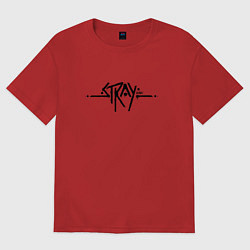 Футболка оверсайз женская Stray Logo, цвет: красный