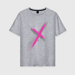 Женская футболка оверсайз Коллекция Get inspired! Pink cross Абстракция P-cr