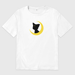 Футболка оверсайз женская Луна пара Артемиса, цвет: белый