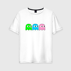 Футболка оверсайз женская Pac man - play Для двоих, цвет: белый